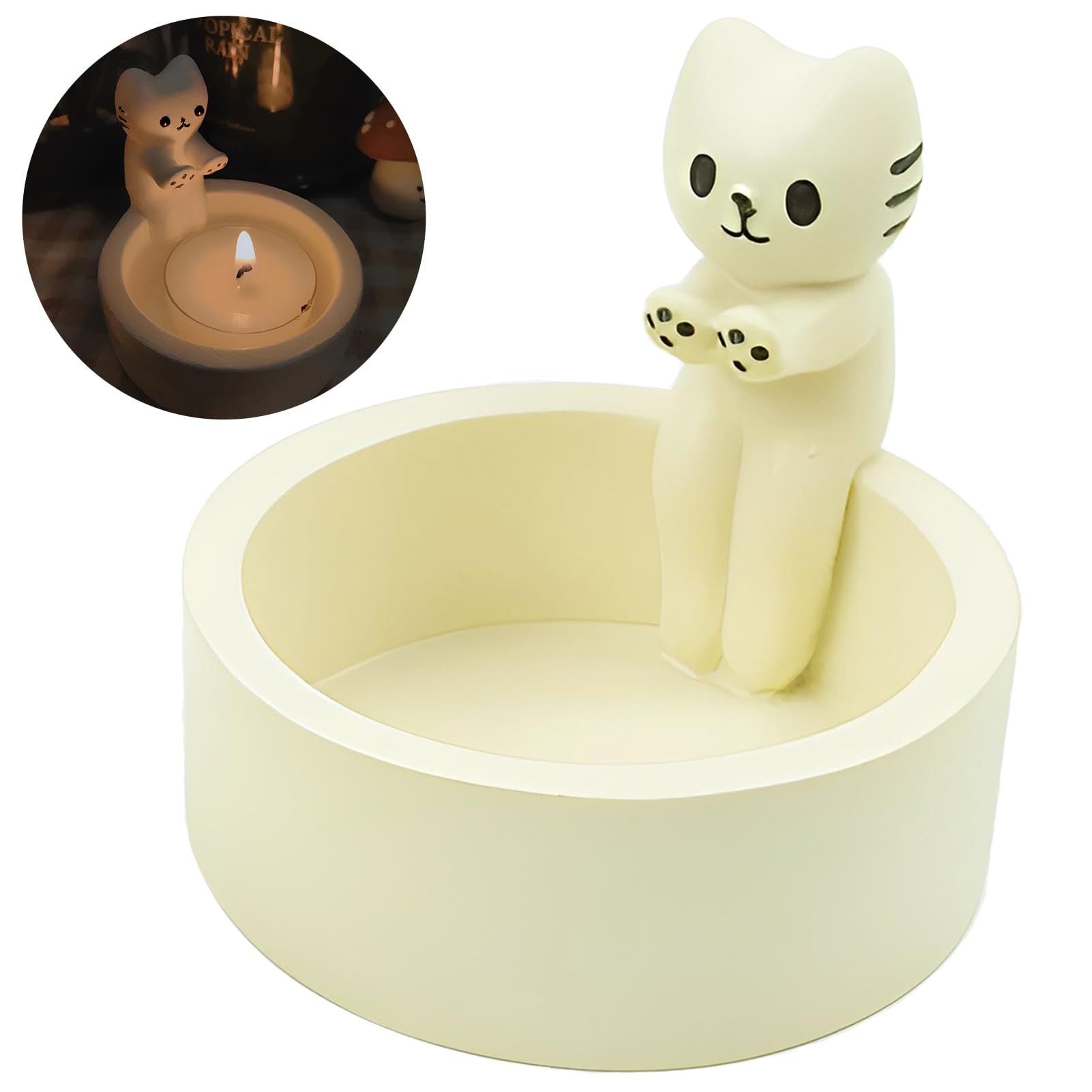 Cat Candle Holder Warming Paws Cartoon Kitten Candle Holder Cute Cat Scented