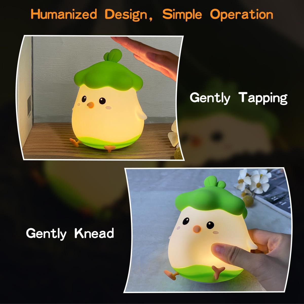 Night Light for Kids, Cute Silicone Nursery Chicken Lamp for Baby and Toddler view 3