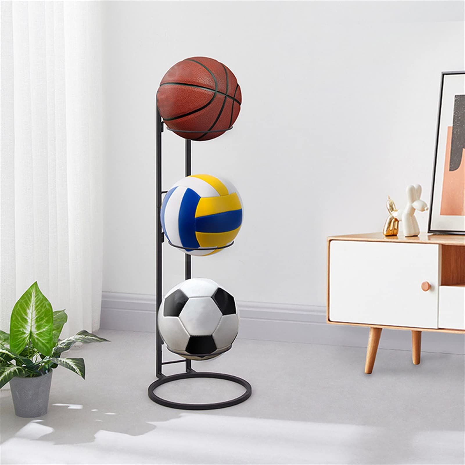 Basketball Rack, Garage Sports Equipment Organizer, Ball Storage, Rolling view 4