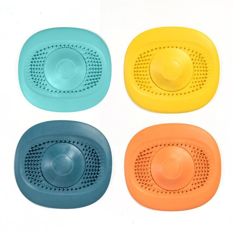 Hair Catcher Silicone Hair Stopper Square Hair Drain Cover