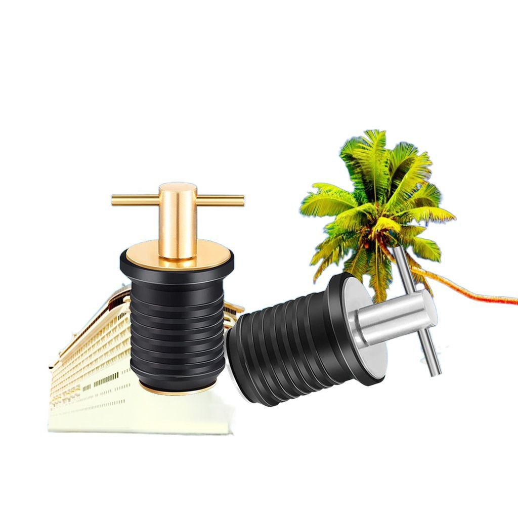 2 Pieces T-Handle Drain Plug Twist-Turn Marine Boat Drain Plugs Rubber Plugs — image 1