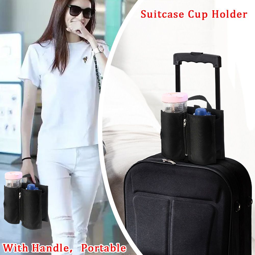 Luggage Cup Holder Travel Drink Bag for Suitcase Portable Foldable Luggage view 2