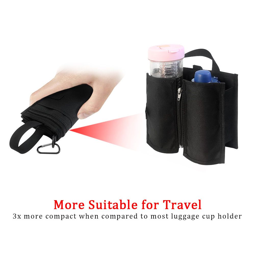 Luggage Cup Holder Travel Drink Bag for Suitcase Portable Foldable Luggage view 3