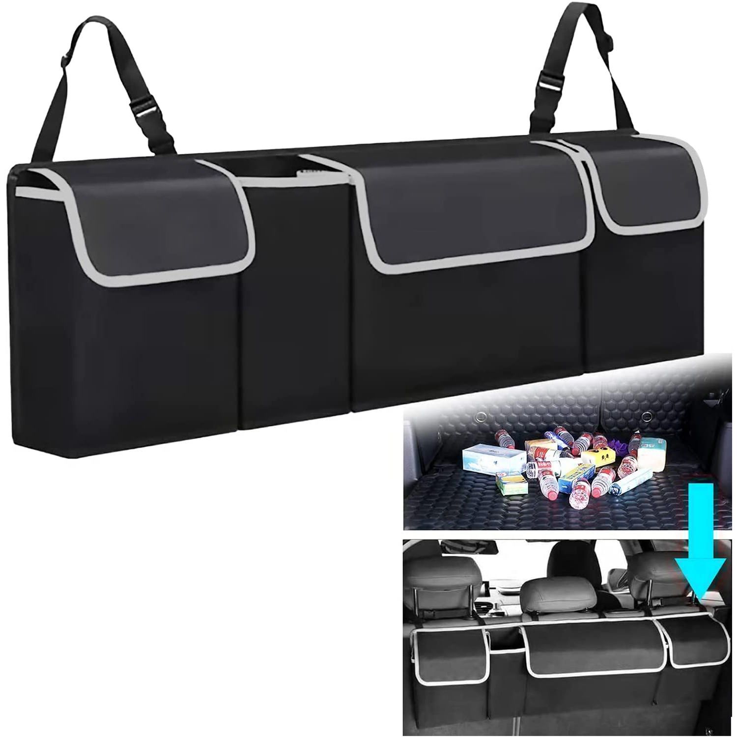 Trunk Hanging Organizer, Backseat Bag, Car Interior Accessories Pouches for — image 1