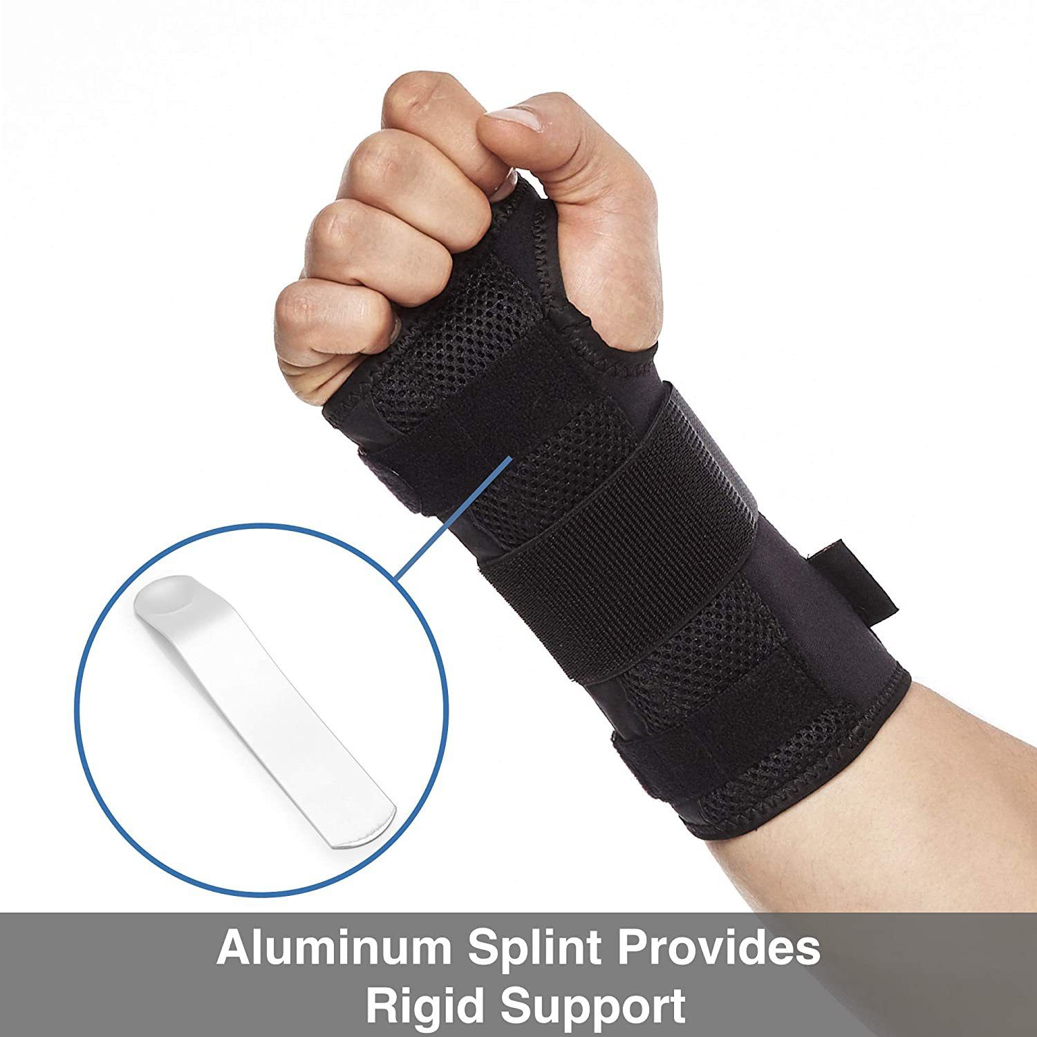 Carpal Tunnel Wrist Brace for Men and Women - Metal Wrist Splint for Hand and view 3