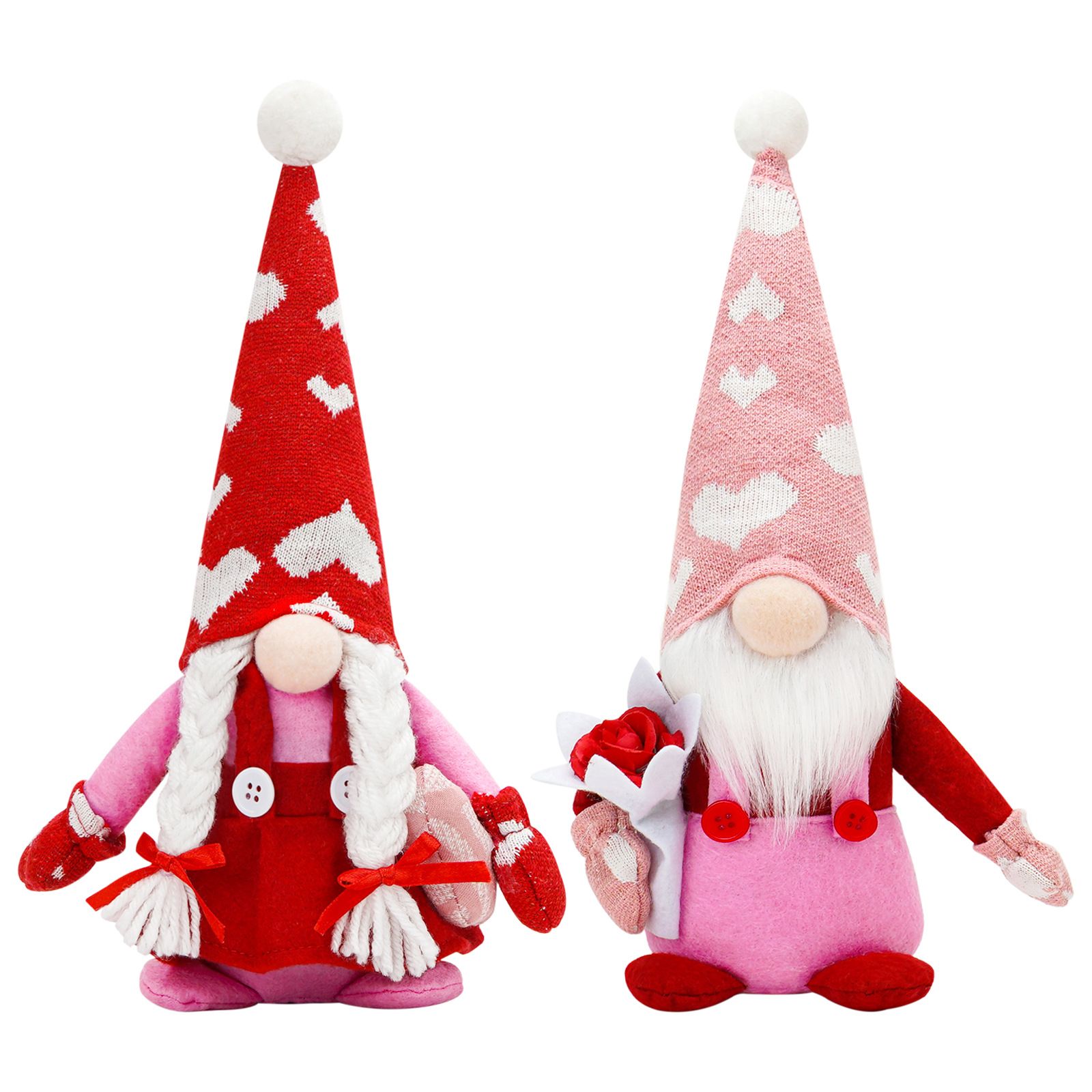 Valentines Day Gnomes Decor - 2PCS Mr and Mrs Valentine Gnome Plush — image 1