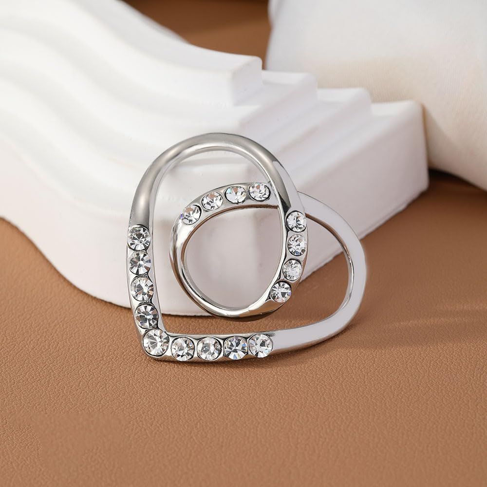 4 PCS Scarf Buckle for Women Rhinestones Pearl Silk Scarf Clips Fashion Clasp view 4