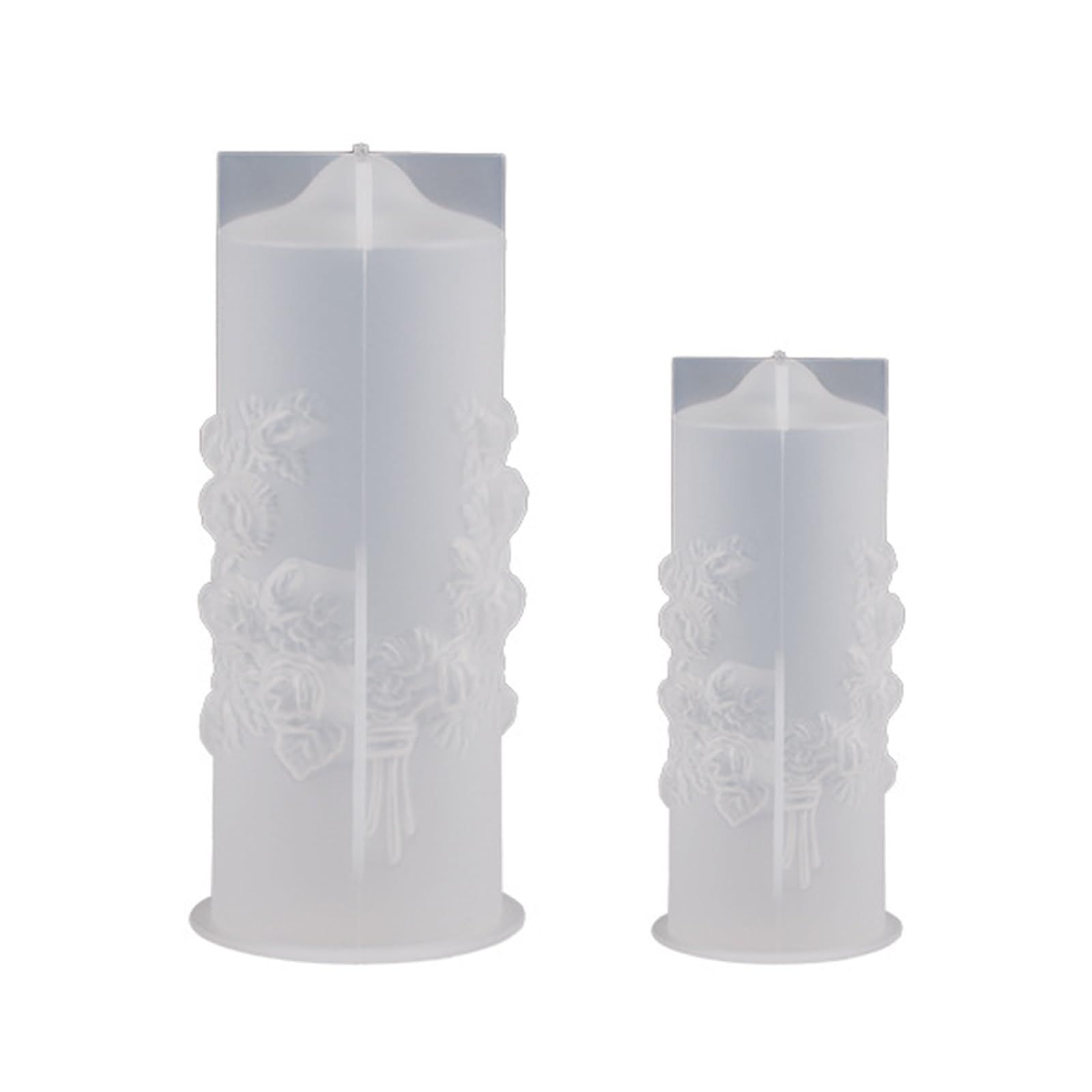 Flower Pillar Candle Molds 2pcs Rose of The Valley Cylinder Silicone Molds for — image 1