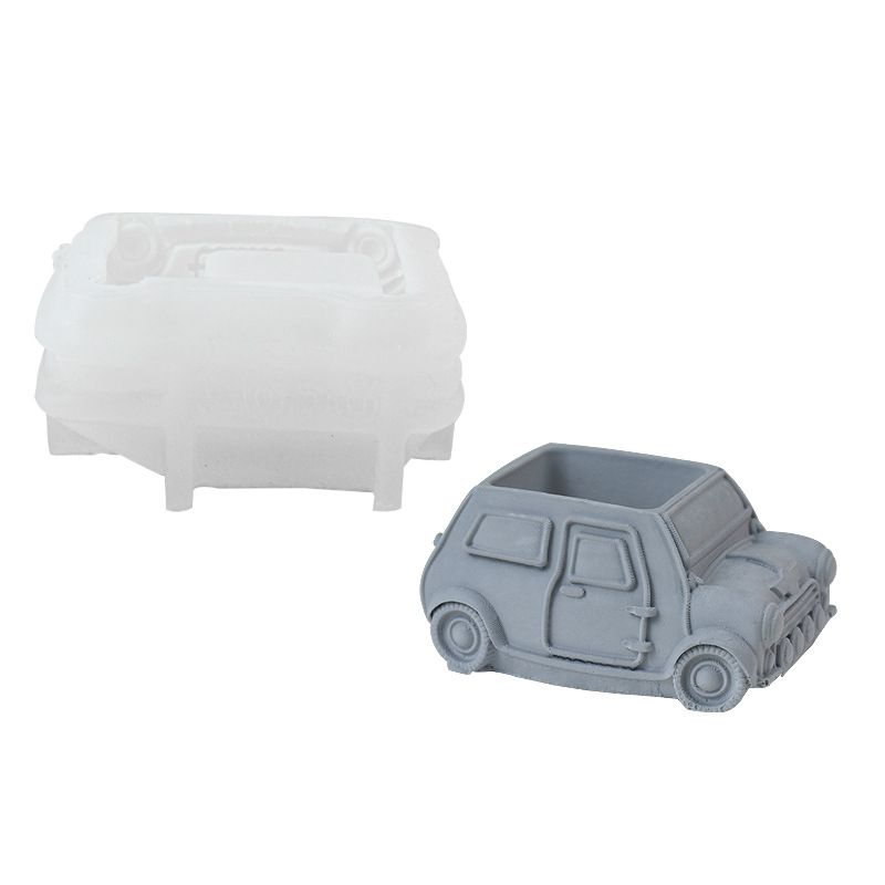 3D Bus Flower Pot Silicone Mold Container Bowl Resin Mold Retro Car Shape — image 1