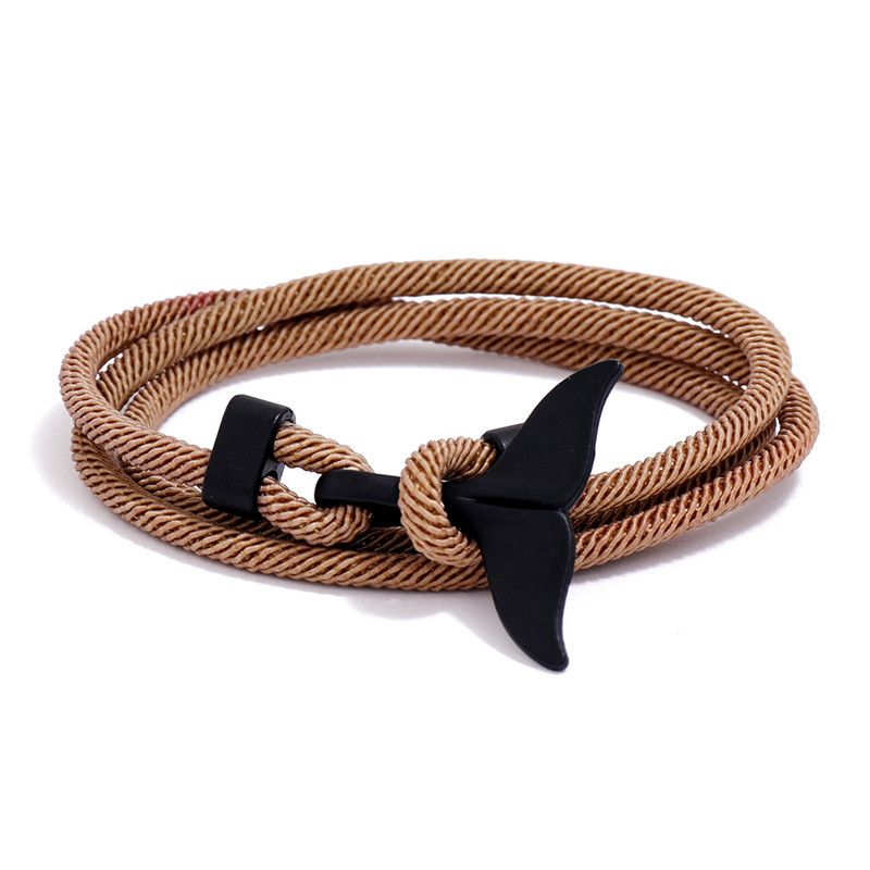 4 pcs Whale Tail Bracelet Vintage Beach Bracelets Summer Ocean Bracelet Rope view 5