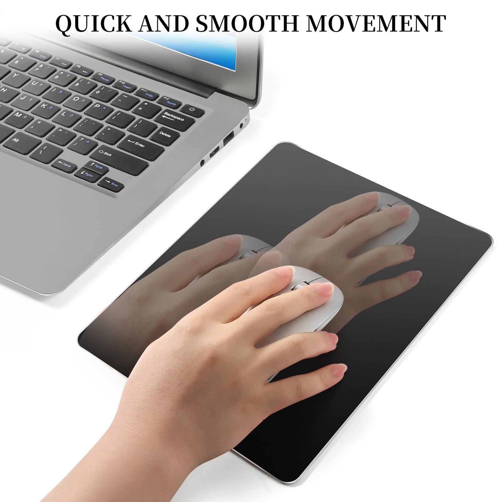 Aluminum Mouse Pad with Non-Slip Rubber Base and Micro Sand Blasting Alloy view 3