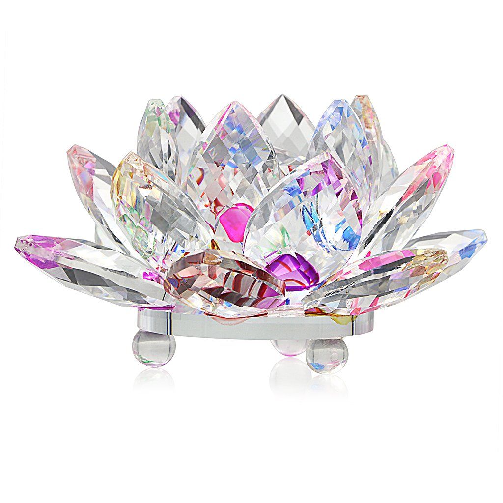 Sparkle Crystal Lotus Flower Hue Reflection Feng Shui Home Decor Hue view 2