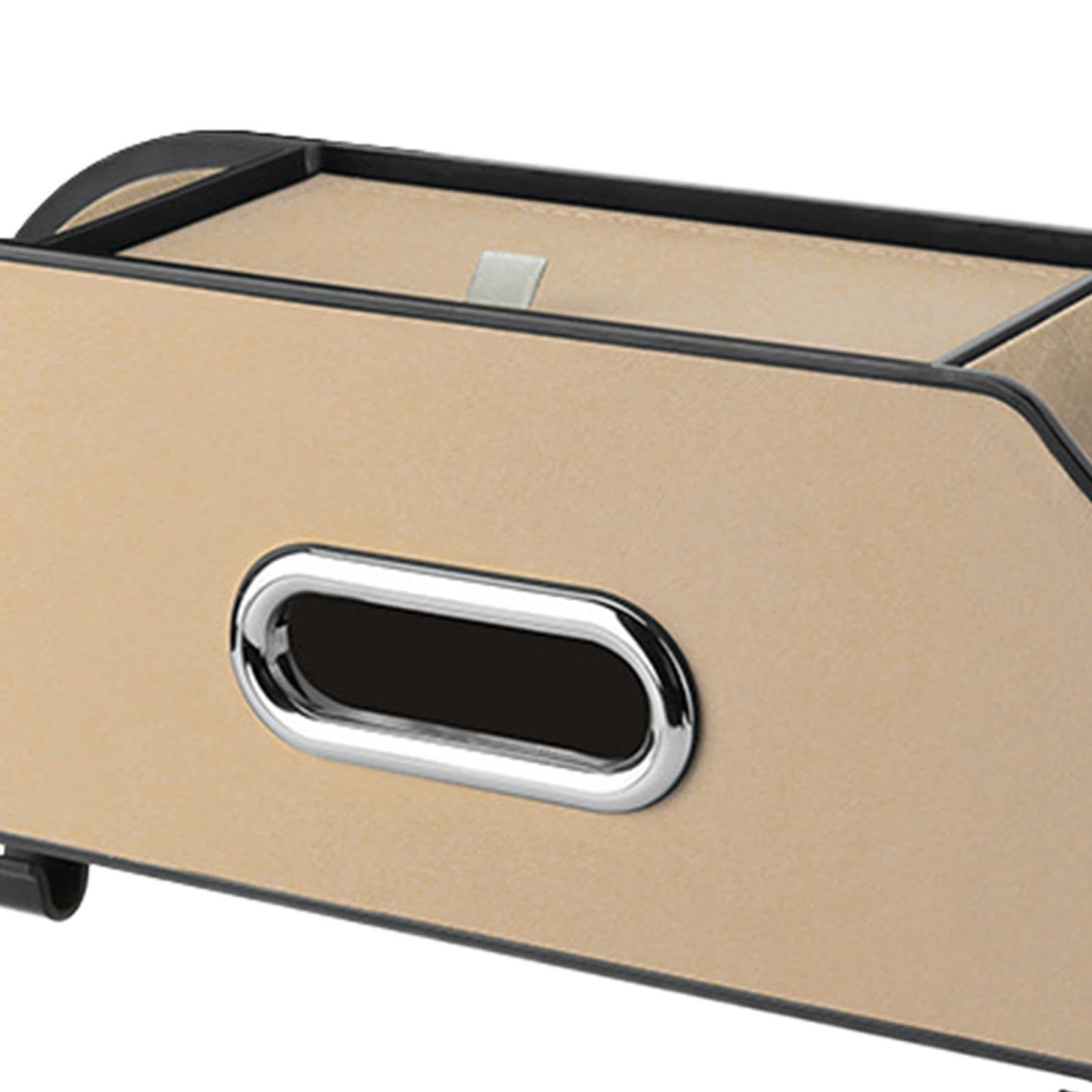 Car Headrest Back Seat Organizer with 2 Cup Holder & Tissue Box and Storage view 5