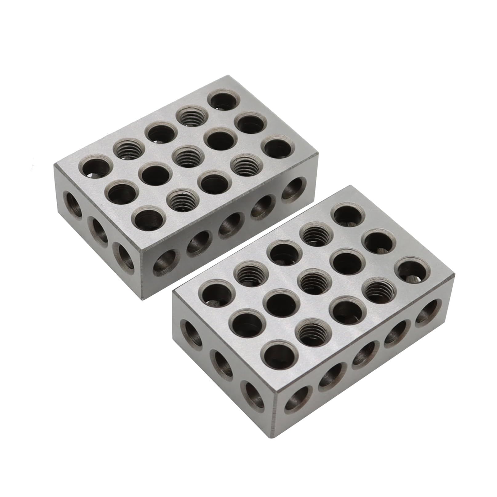 1-2-3 Blocks 23 Holes Within .Tolerances 321 Blocks Set Used for Calibrating — image 1