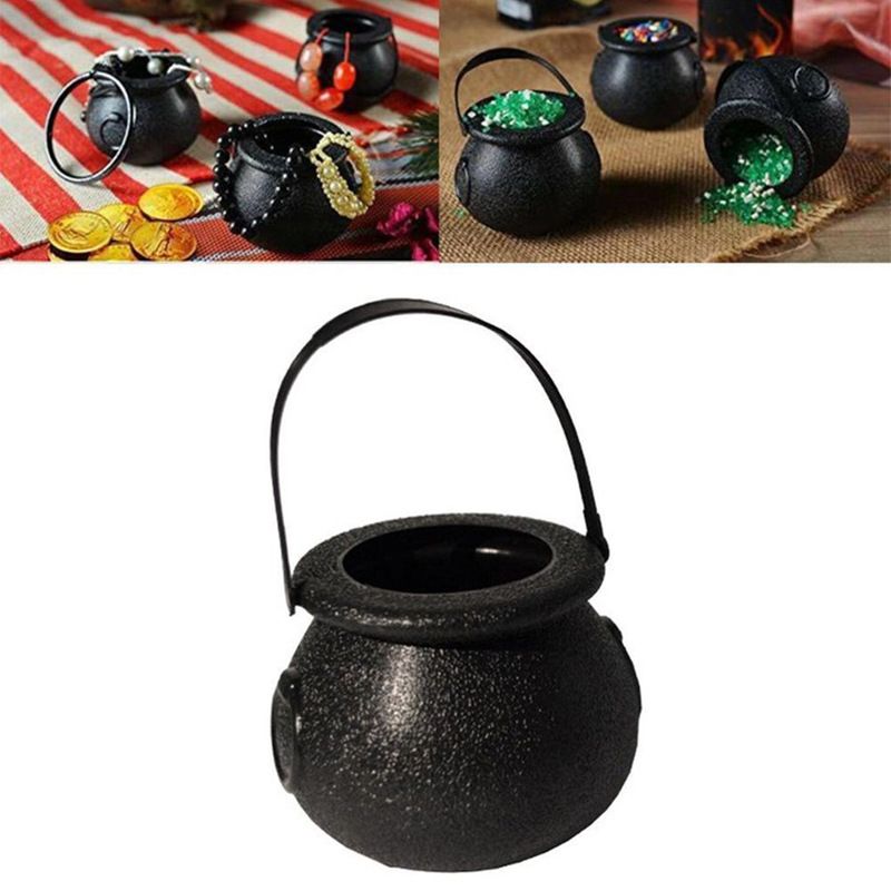 2 pcs Halloween Cauldron - Blow Mold Plastic Party Accessory - Candy Holder view 2