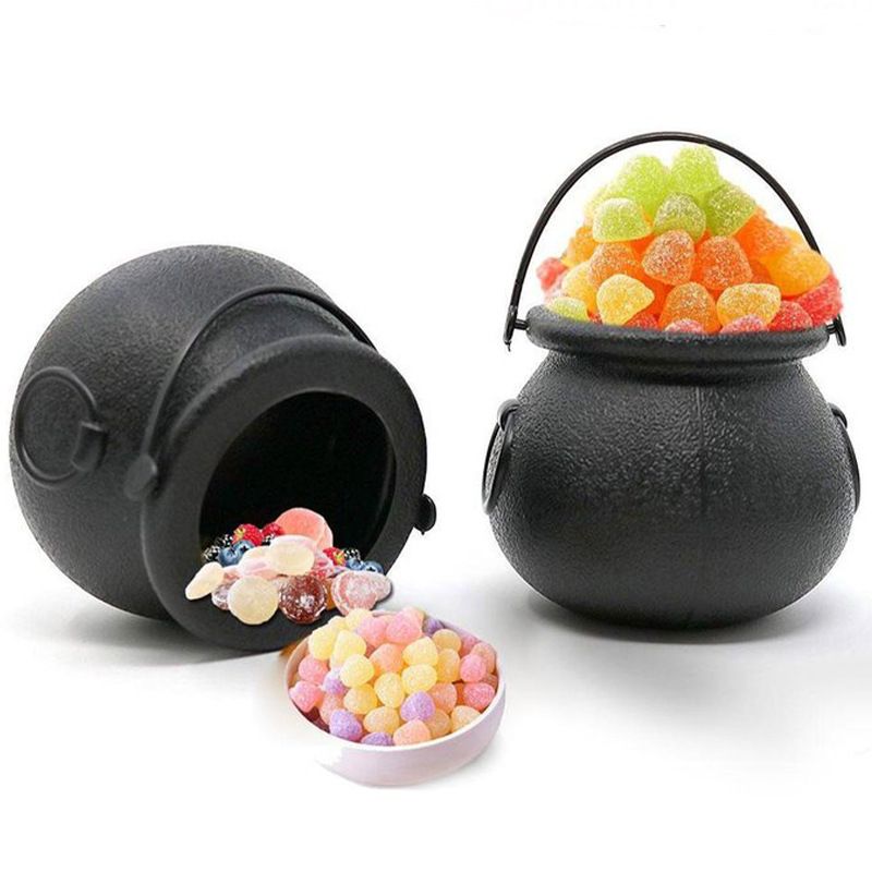 2 pcs Halloween Cauldron - Blow Mold Plastic Party Accessory - Candy Holder view 5