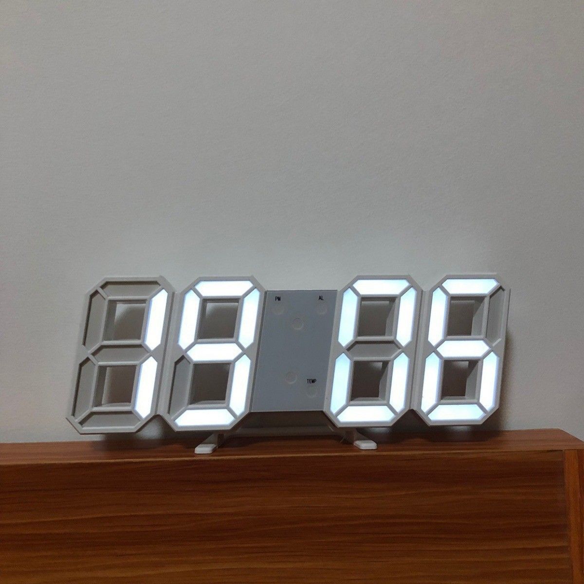 2 pcs 3D Digital Electronic Alarm Clock Creative Wall Clock Luminous LED Wall view 3