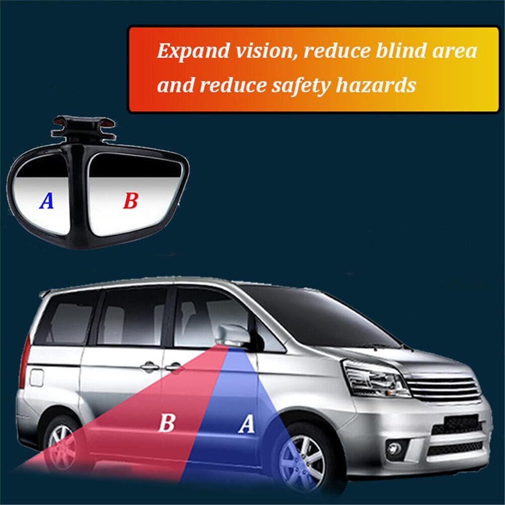 2 in 1 Blind Spot Mirror Convex Wide Angle Rear View Mirror 360 Degree view 3