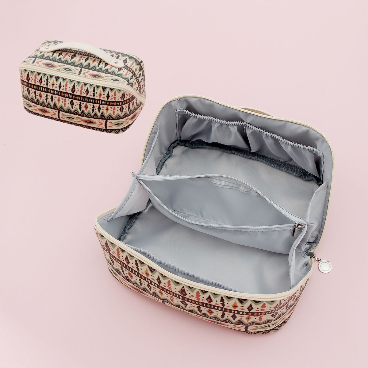4 pcs Large Makeup Bag, Cute Cosmetic Bag for Women Girls, Floral Coquette view 2