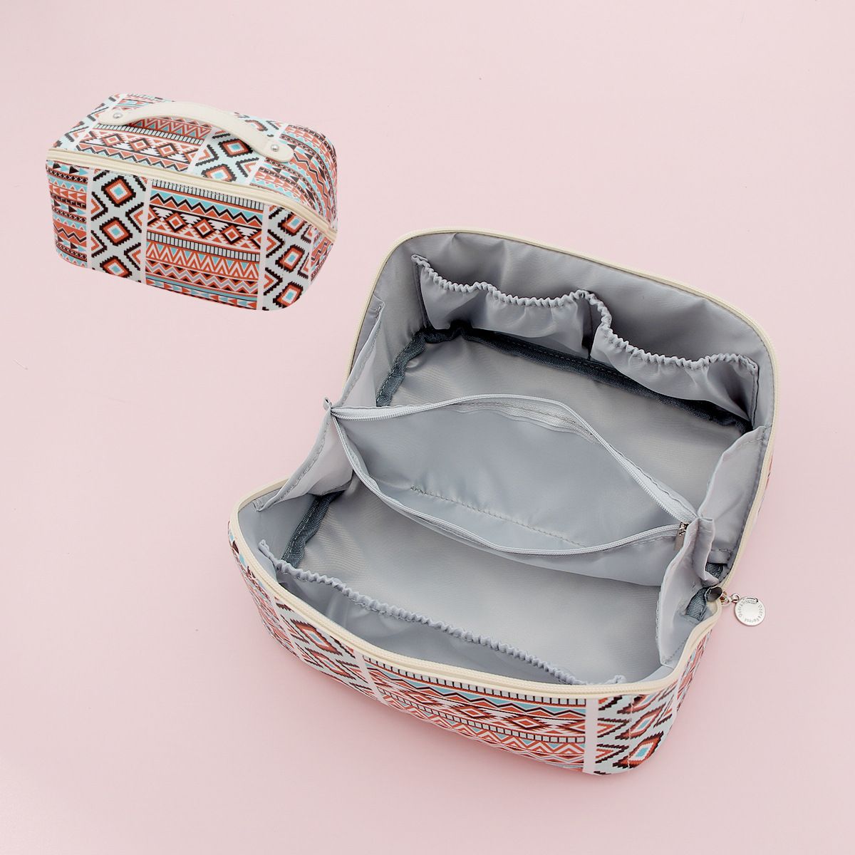 4 pcs Large Makeup Bag, Cute Cosmetic Bag for Women Girls, Floral Coquette view 4