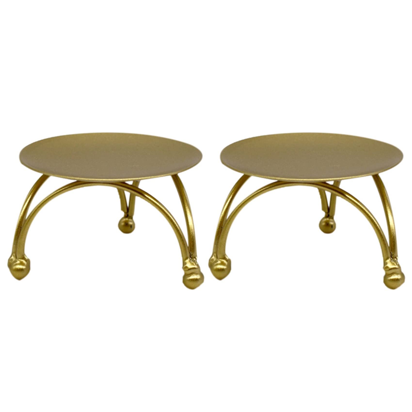 2 pcs European Style Iron Plate Candle Holder Pillar Base Gift Dinner Table — image 1