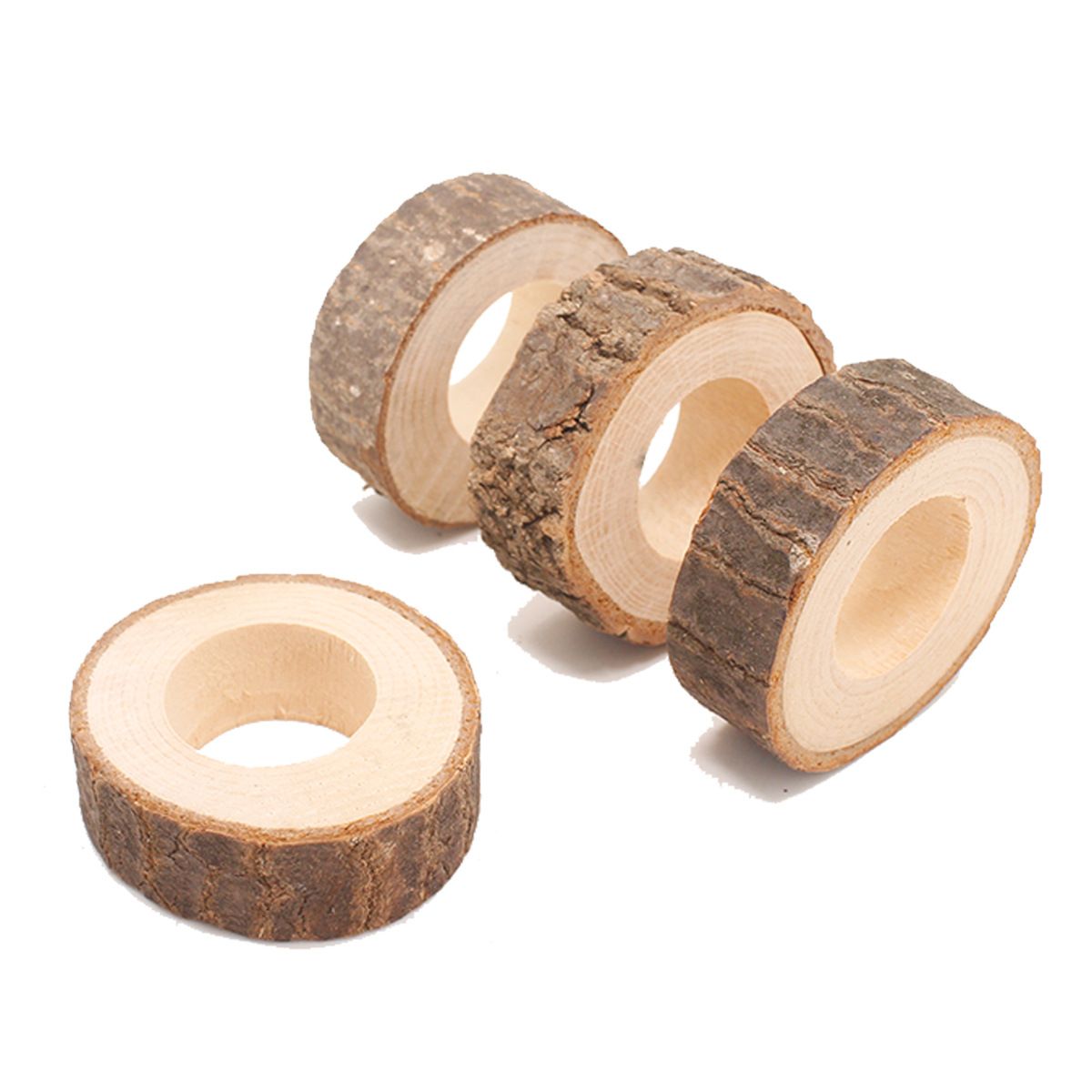 6pcs Wooden Napkin Ring Table Napkin Rings Dining Room Table Decor Creative — image 1