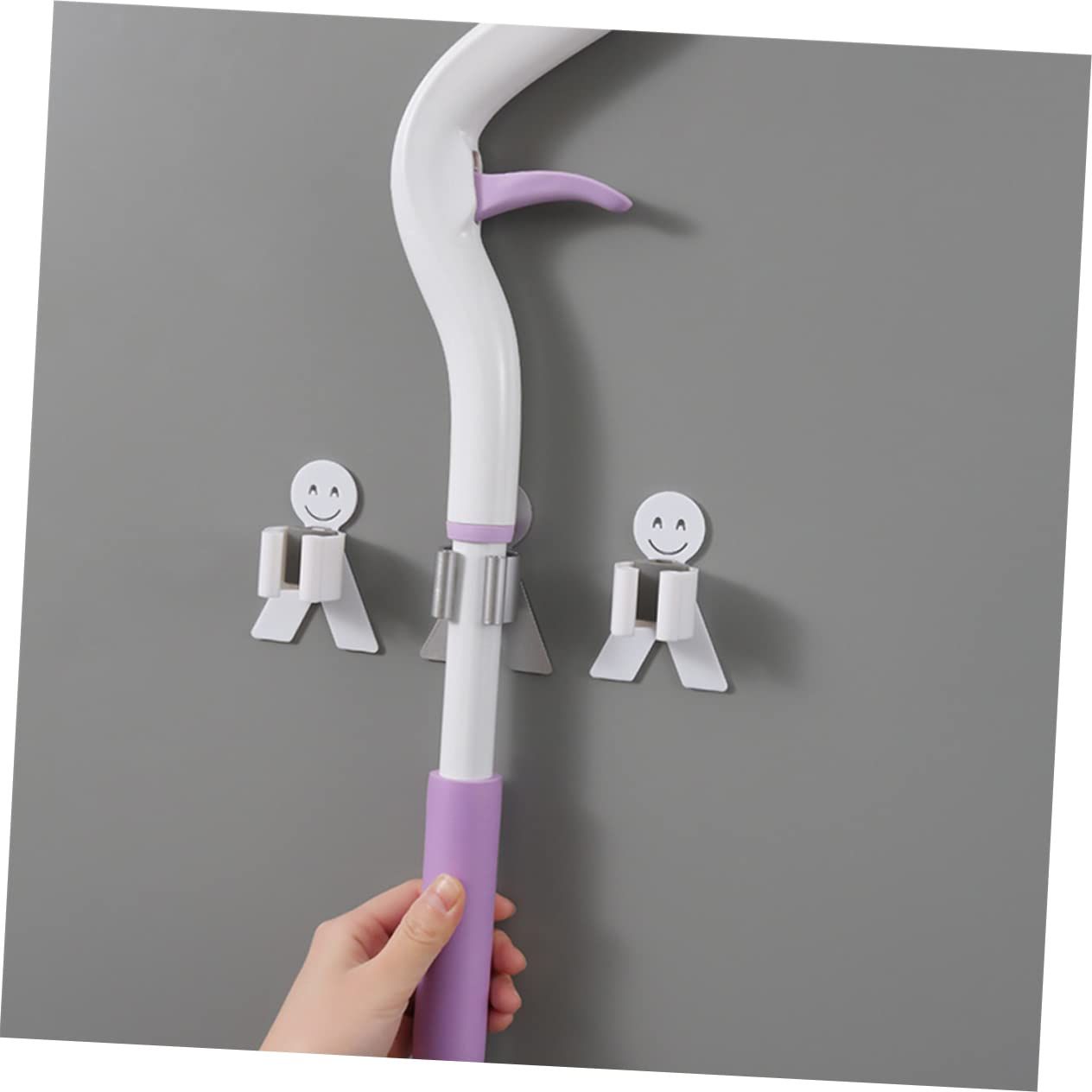 2 pcs Smile Shape Strong and Seamless Paste Mop Clip Bathroom Toilet Non-Slip view 5