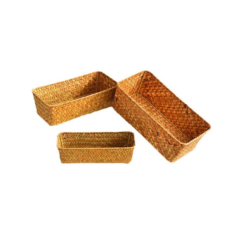 Storage Basket, Seagrass Basket for Organizing, Woven Open Storage Bins — image 1