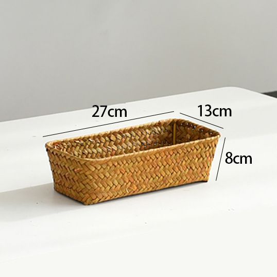 Storage Basket, Seagrass Basket for Organizing, Woven Open Storage Bins view 4