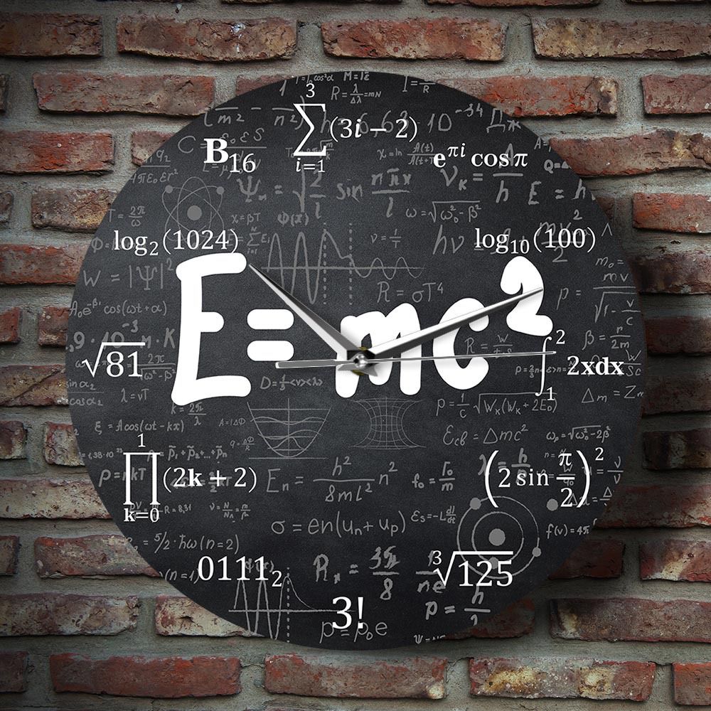 Wall Clock Kitchen Clocks E=mc2 Math Formula Wall Clock Theory of Relativity view 2