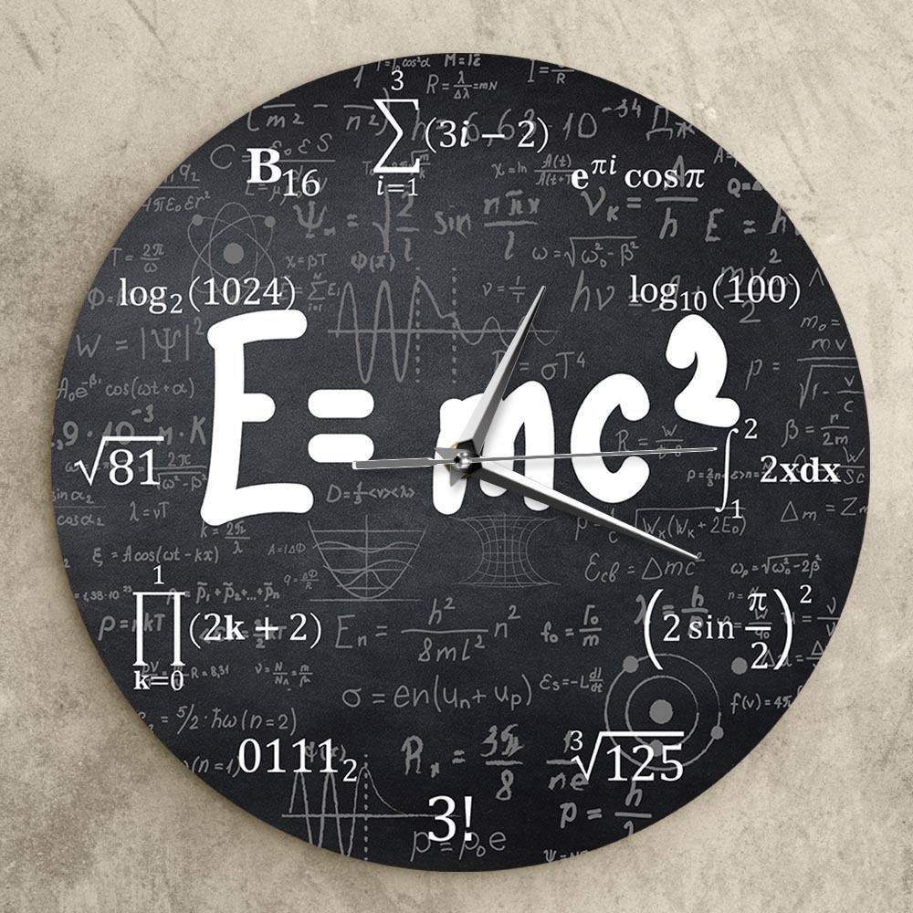 Wall Clock Kitchen Clocks E=mc2 Math Formula Wall Clock Theory of Relativity view 3