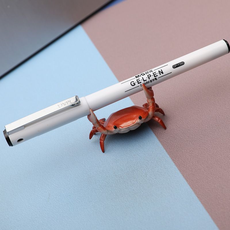 4PCS New Creative Cute Crab Pen Holder Weightlifting Crabs Pen Stand Pen view 4