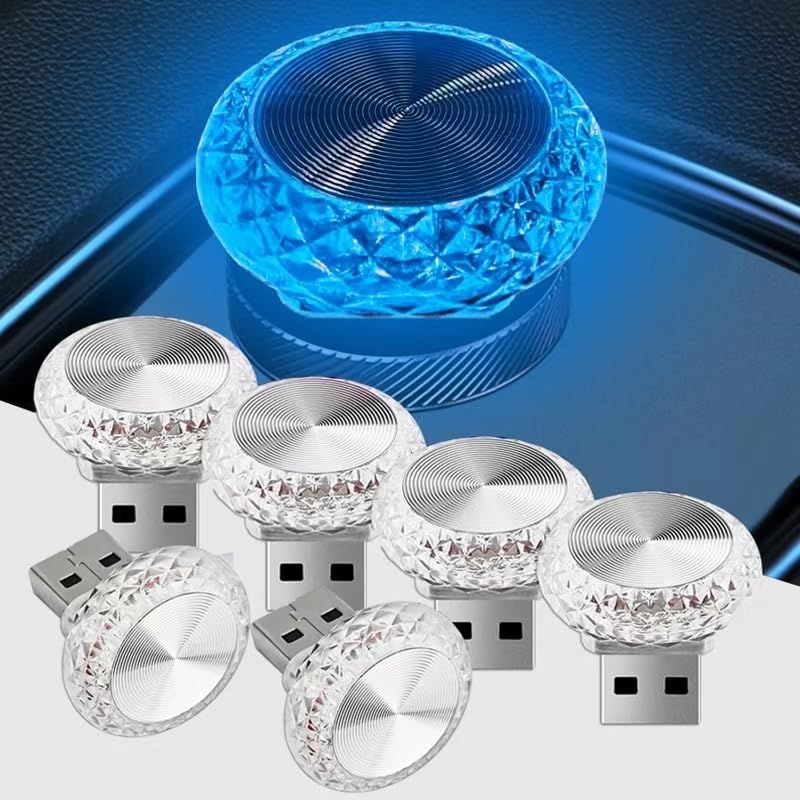 6 PCS USB LED Angel Eye Crystal Ambient Light
