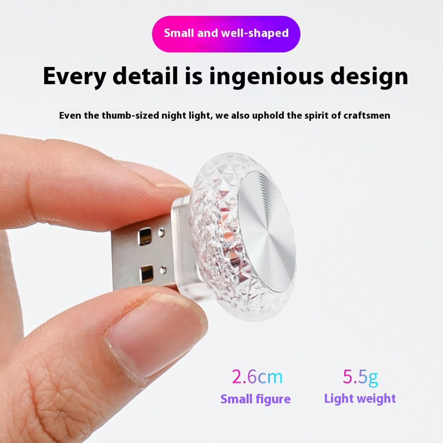 6 PCS USB LED Angel Eye Crystal Ambient Light view 2