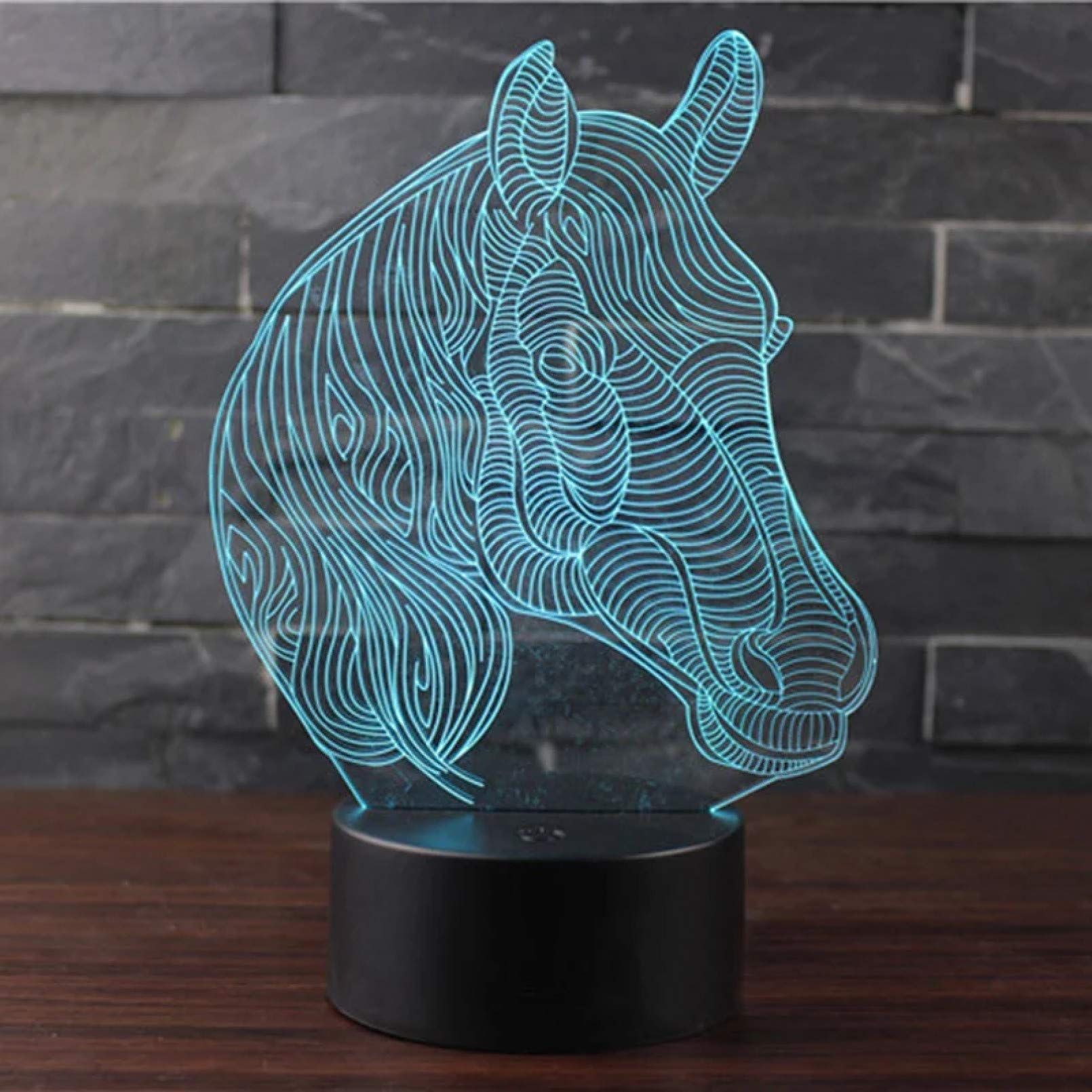 3D Illusion Lamp, 3D Horse Night Light with 7 Colors Remote and Touch Control view 2