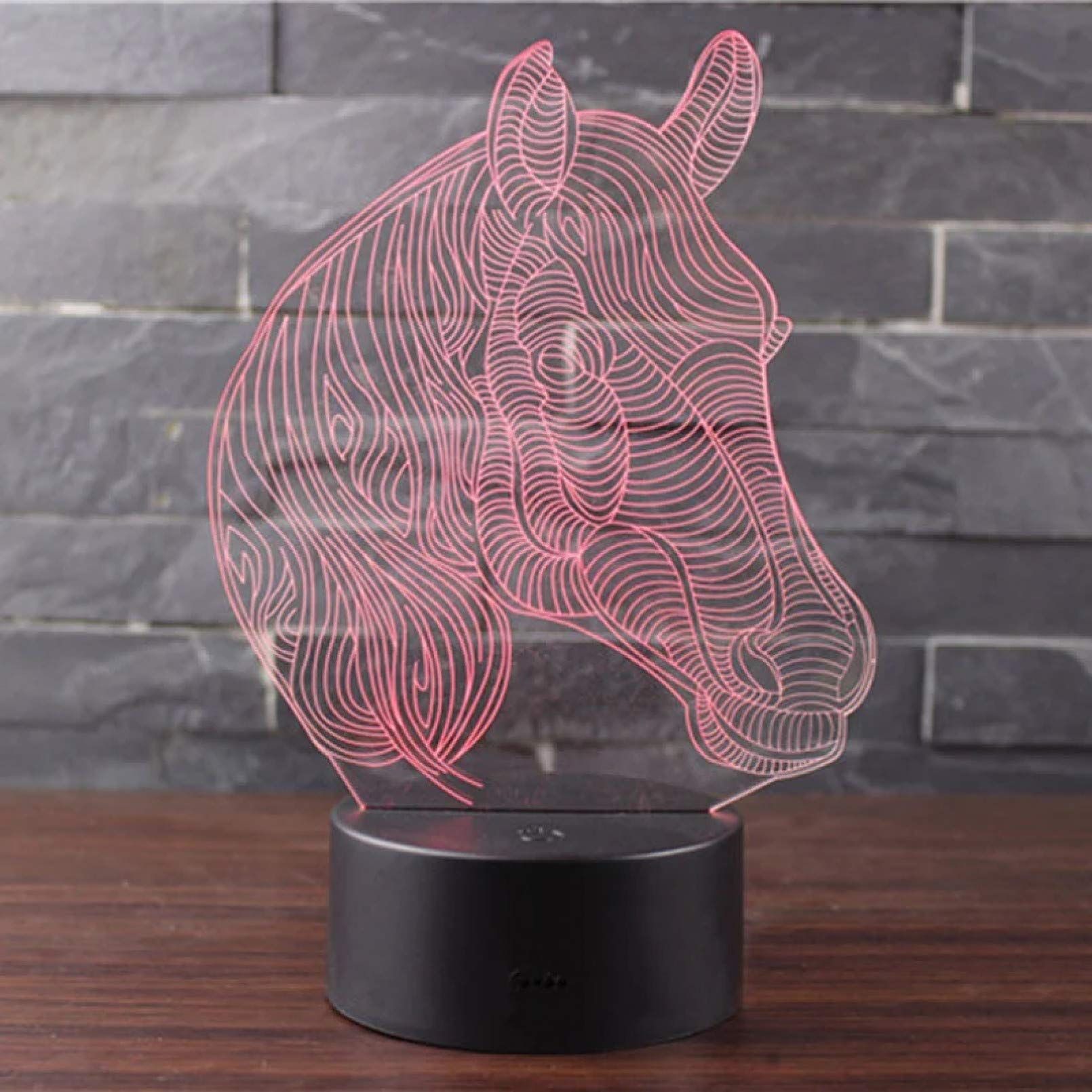 3D Illusion Lamp, 3D Horse Night Light with 7 Colors Remote and Touch Control view 3
