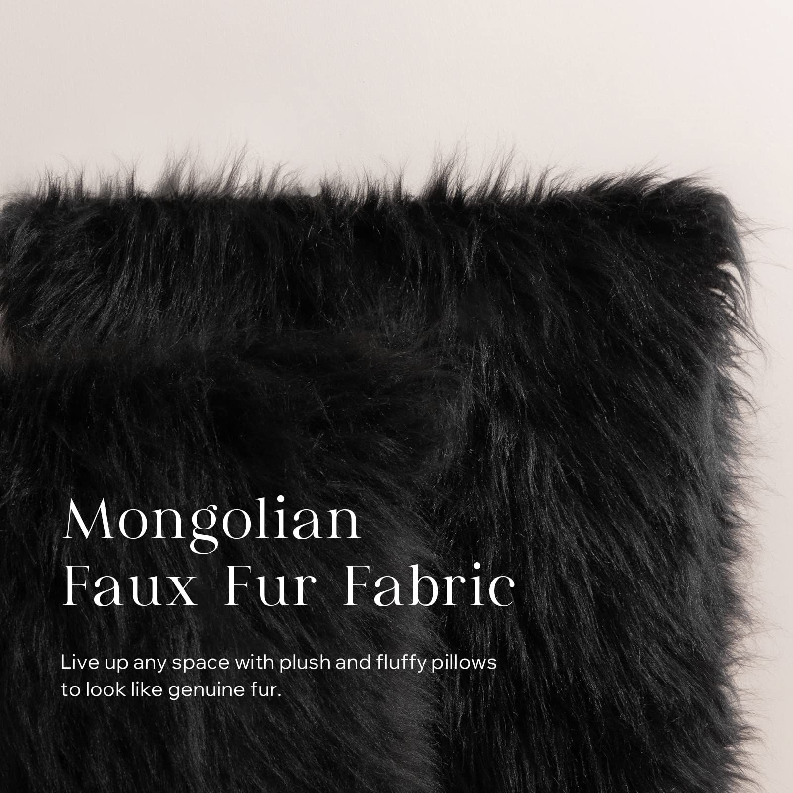 2 pcs Faux Fur Pillow Cover Fluffy Throw Pillow Mongolian Luxury Fuzzy Pillow view 3