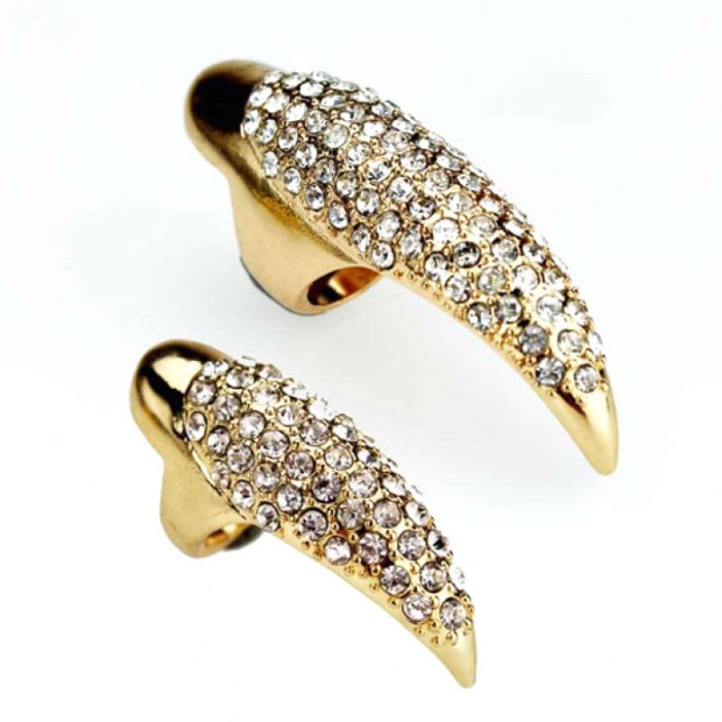 Set of 5 gold Different sizes Eagle Claw Ring Jewelry False Nail Retro Talon view 4