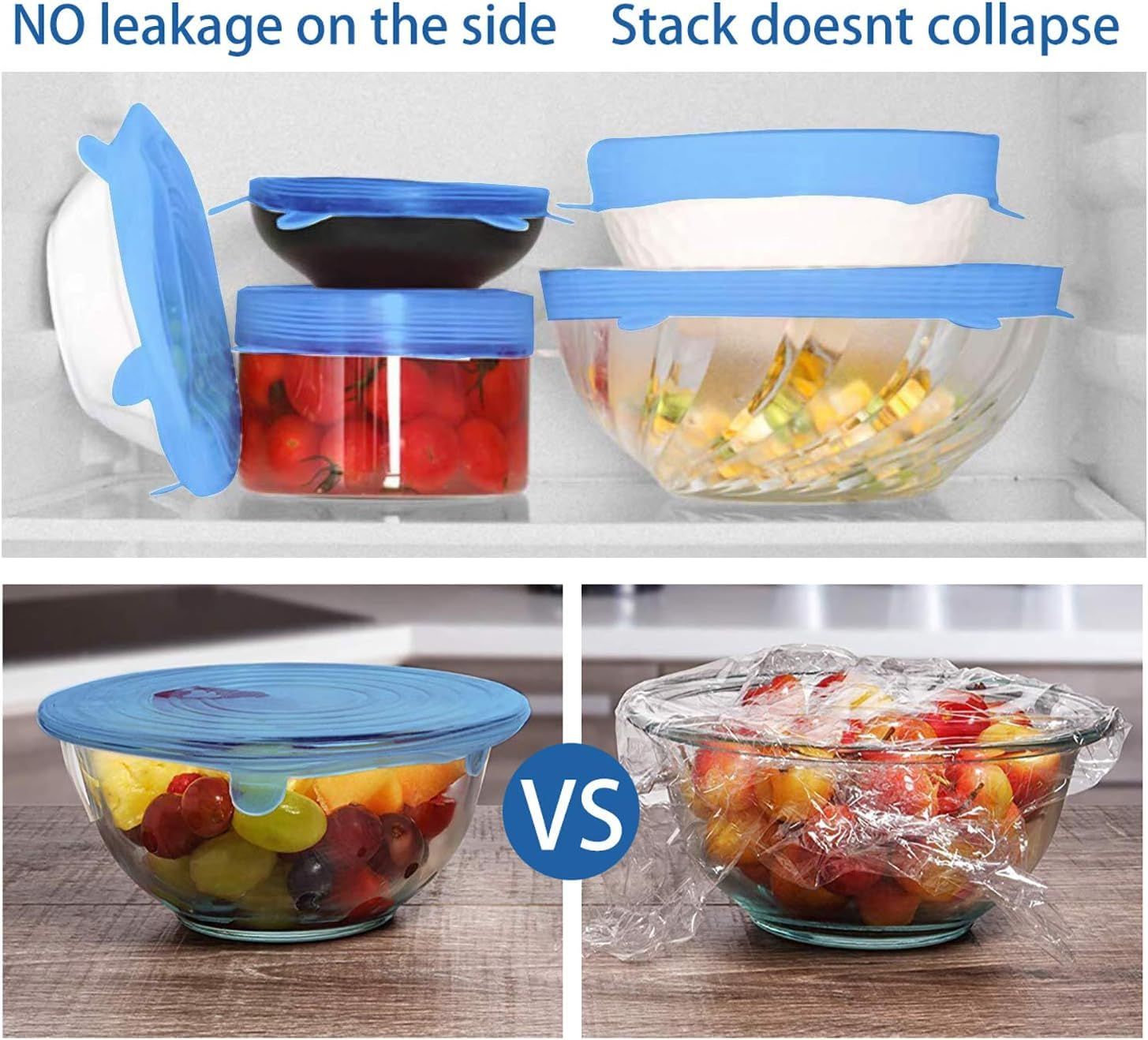 Silicone Stretch Lids, Durable & Eco-Friendly Elastic Lids Reusable Heat view 4