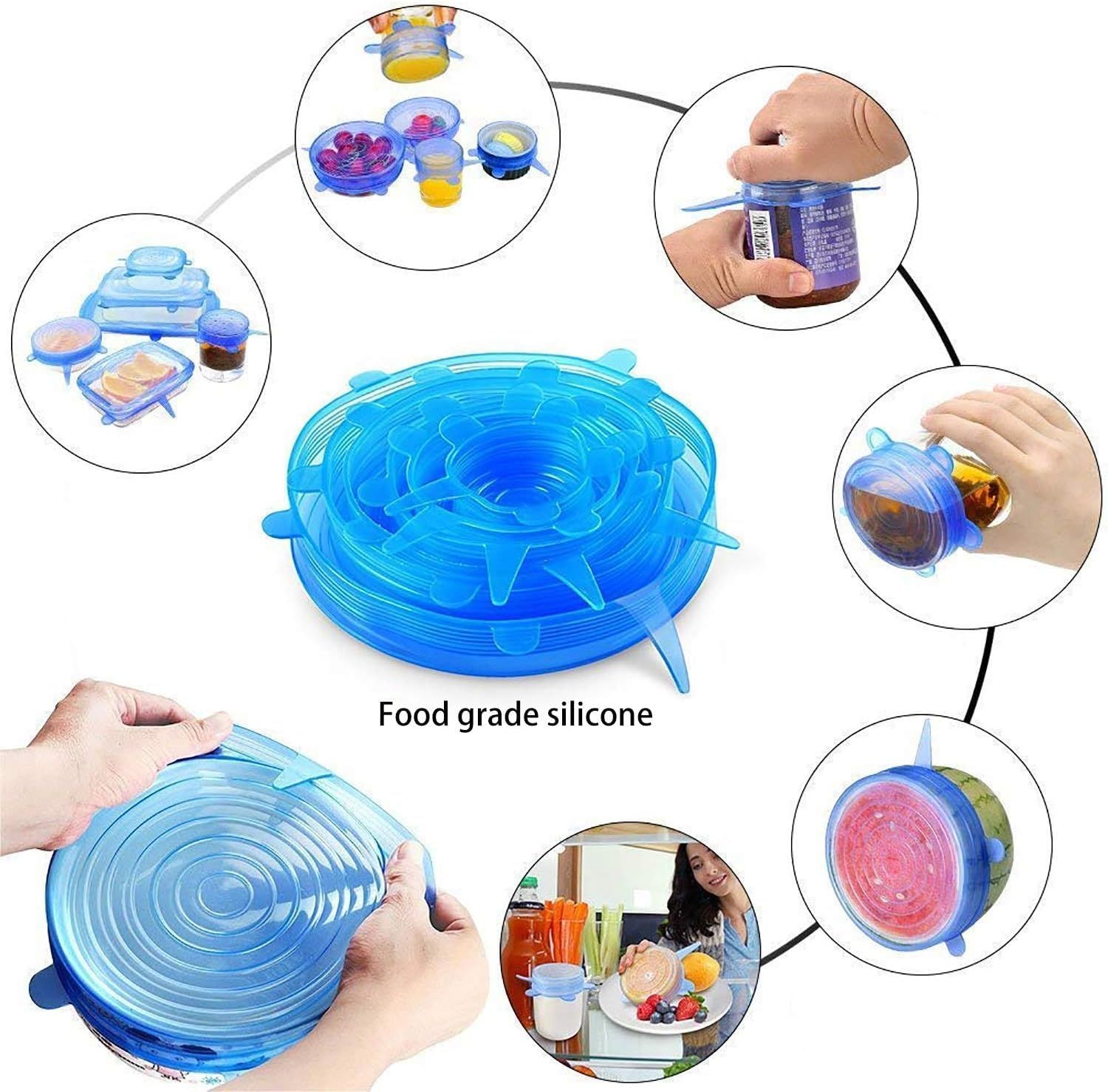 Silicone Stretch Lids, Durable & Eco-Friendly Elastic Lids Reusable Heat view 5