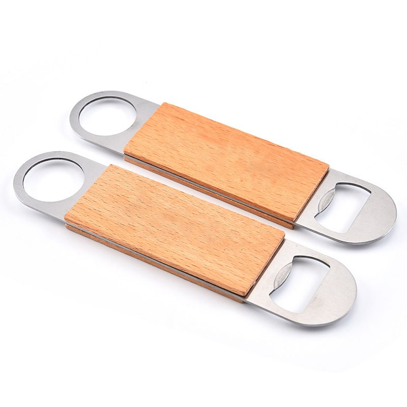 Bottle Opener,2pcs - Stainless Steel Beer Bottle Opener with Wooden Handle
