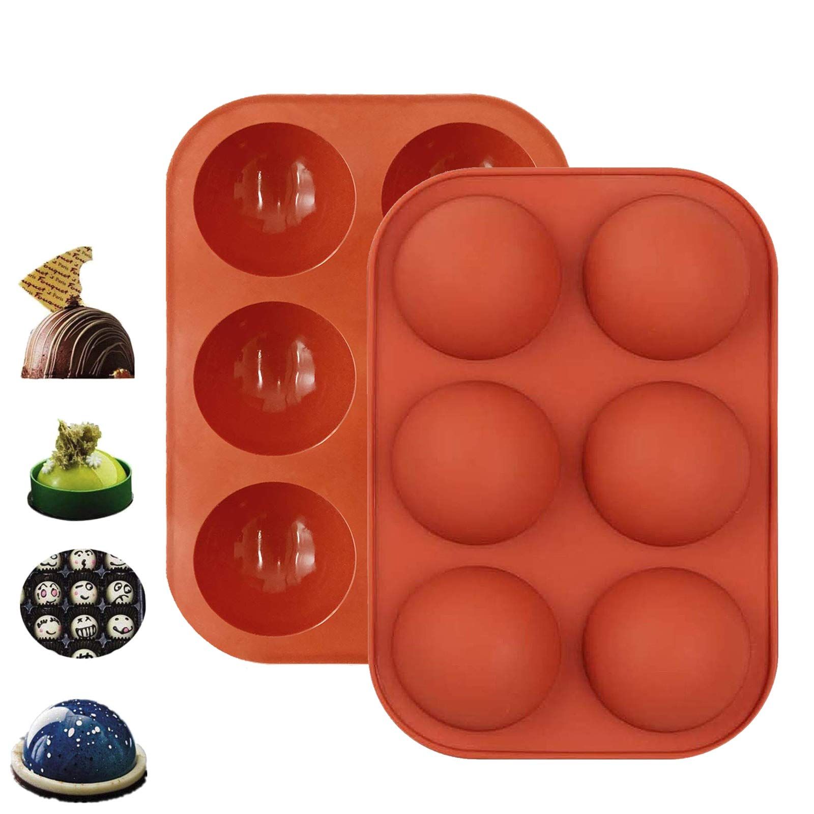 Chocolate Bomb Mold, Silicone Hot Cocoa Bombs Molds, 2 Packs Circle Baking — image 1
