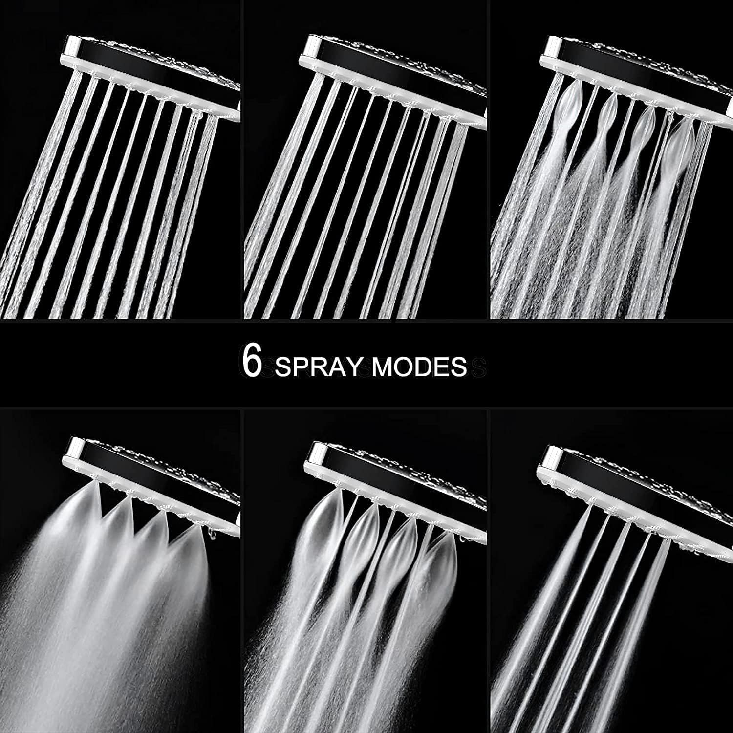 Shower Head, Handheld Shower Heads with Hose and Adjustable Bracket, 6 Spray view 5