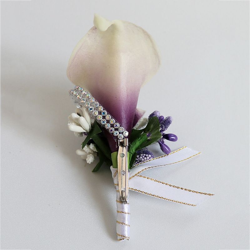 Boutonniere for Men Wedding Groom Best Man Boutonniere with Pin Set of for view 2