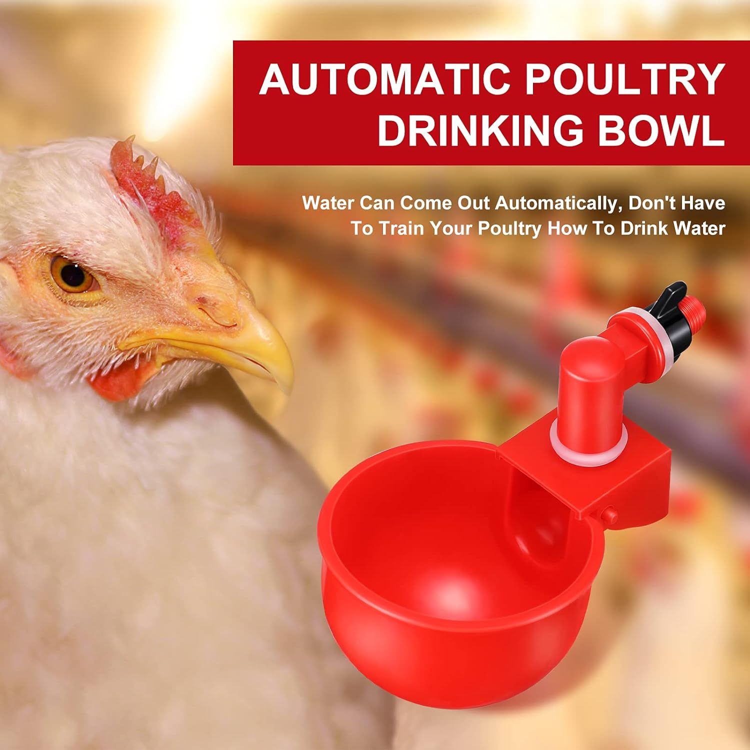 Chicken Watering Cup, Chicken Water Feeder, Thread Automatic Filling Waterer view 5