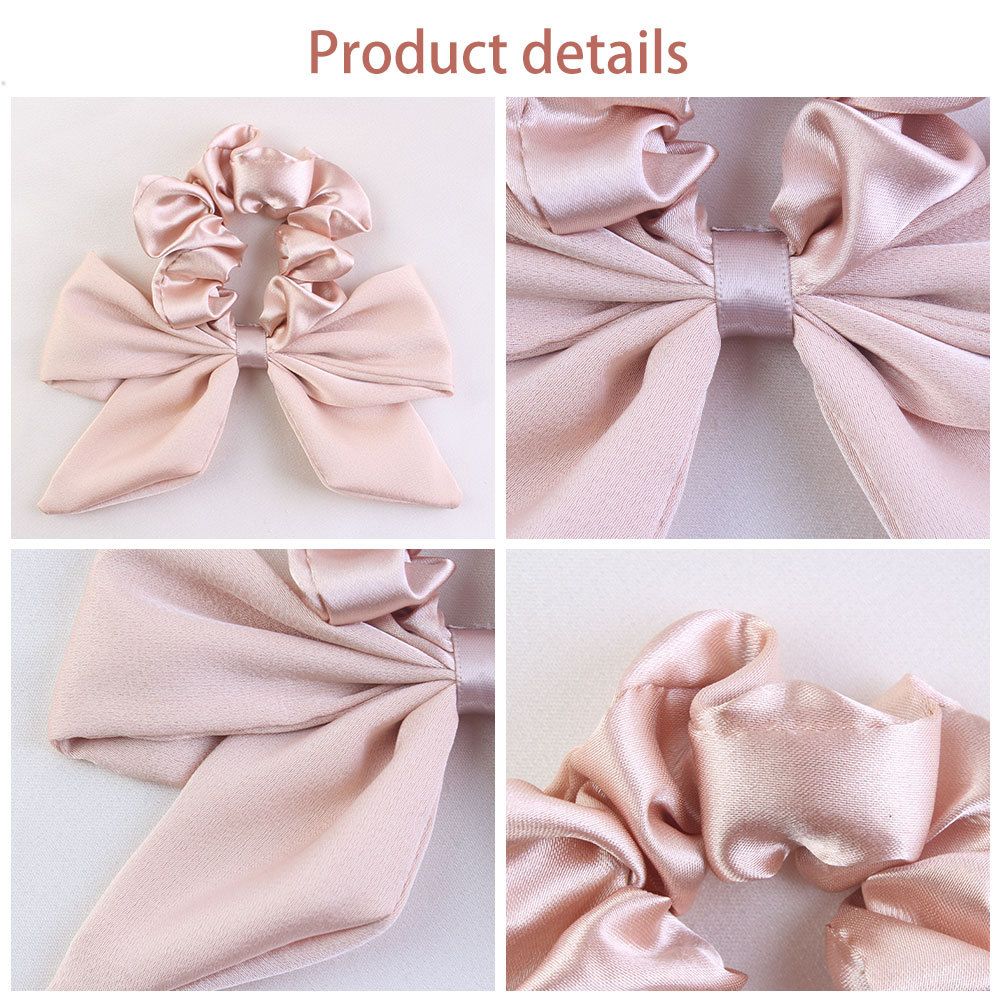 3 Pcs Hair Scrunchies Bowknot Chiffon Hair Scarf Elastics Ties Ponytail Holder view 3