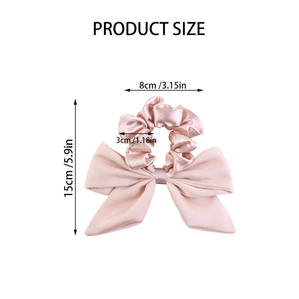 3 Pcs Hair Scrunchies Bowknot Chiffon Hair Scarf Elastics Ties Ponytail Holder view 5