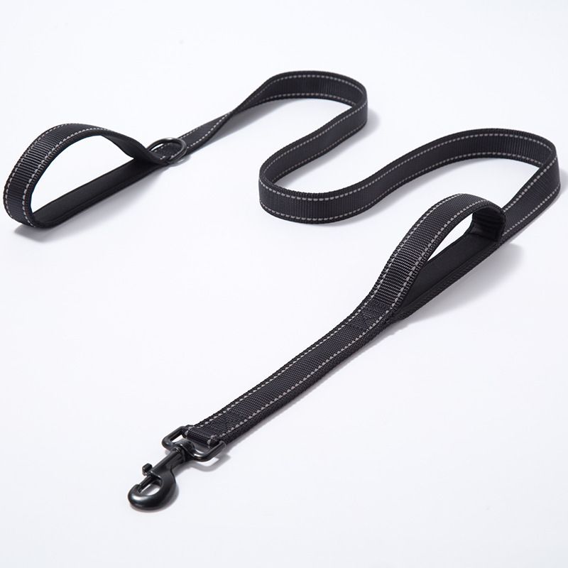 Heavy Duty Dog Leash - 2 Handles by Padded Traffic Handle for Extra Control