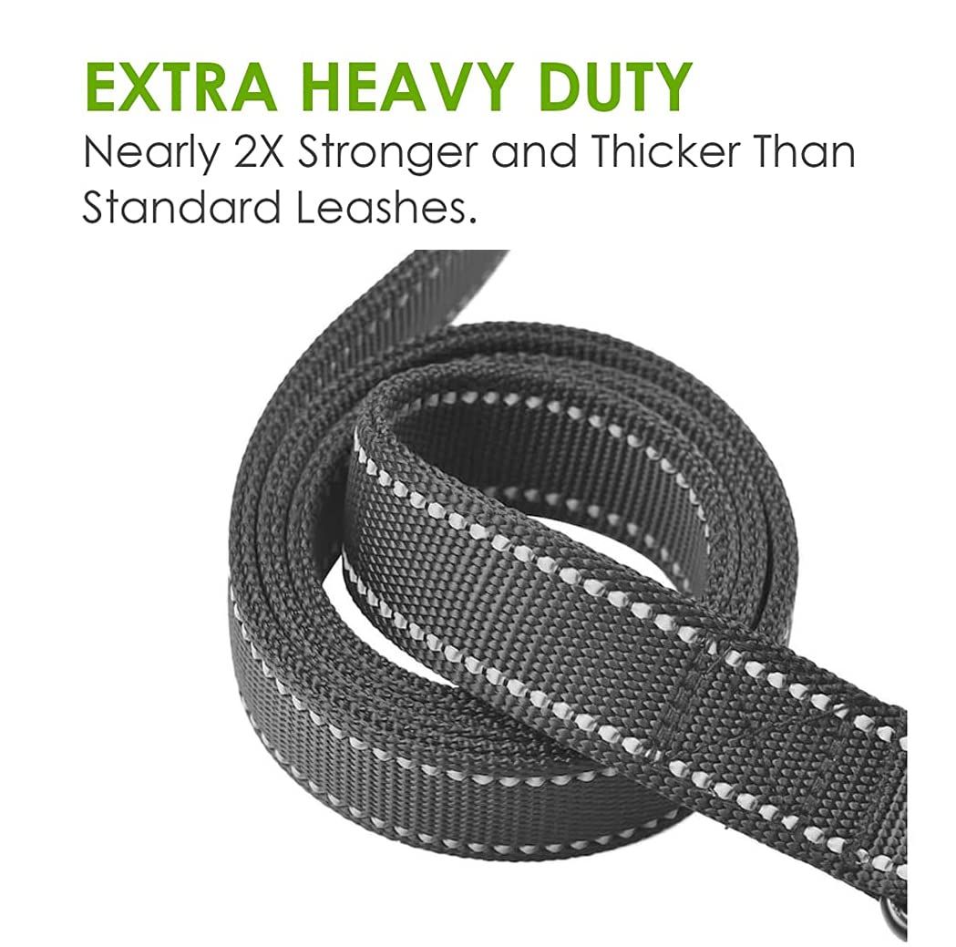 Heavy Duty Dog Leash - 2 Handles by Padded Traffic Handle for Extra Control view 4