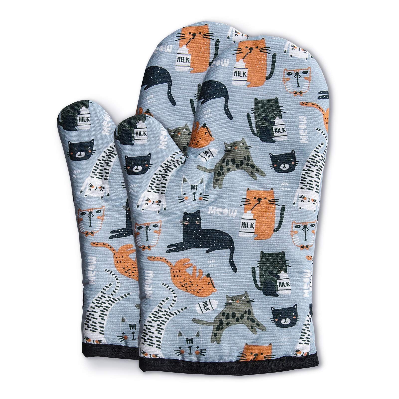 Oven Mitts Professional Heat Resistance Kitchen Oven Soft Cotton Gloves for